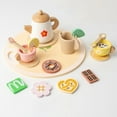 thumbnail image 5 of ChicYu Simulated Tea Set Pretend Play Set Wooden Toy Tea Set with Tray Safe and Durable for Kids Pretend Tea Party Role Playing, 5 of 7