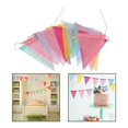 thumbnail image 4 of 12 Uds. Bandera triangular de colores, cáñamo sintético, decoración de boda europea creativa, banderines para fiestas, banderines, banderines de cáñamo falso (2 uds.) JAMW Sencillez, 4 of 5