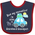 thumbnail image 3 of Inktastic Book My Reservation I'm Going to Grandma and Grandpa's Boys or Girls Baby Bib, 3 of 4