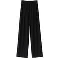 thumbnail image 6 of new women's trousers straight casual loose soft drawstring trousers for women-Black-XL, 6 of 6