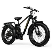 SOHAMO 26"x4" Fat Tire Electric Bike, 750W Adults E Bike, 48V 15Ah Battery Shimano 7 Speed Mountain Bike - Beach Snow Ebike for Men UL2849