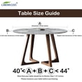 thumbnail image 3 of Round Vinyl Fitted Tablecloth with Flannel Backing Elastic Edge Plastic Table Cover Waterproof Table Cloth Stain-Resistant Wipeable for 36"-44" Round Table, 3 of 6