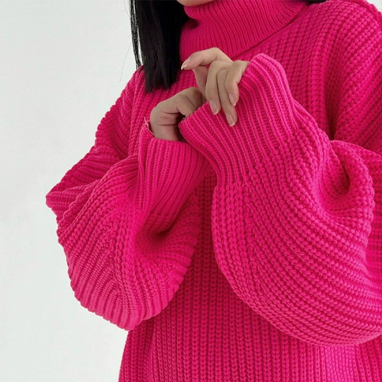 JDEFEG Men Turtle Neck Women's Thickened Loose Autumn and