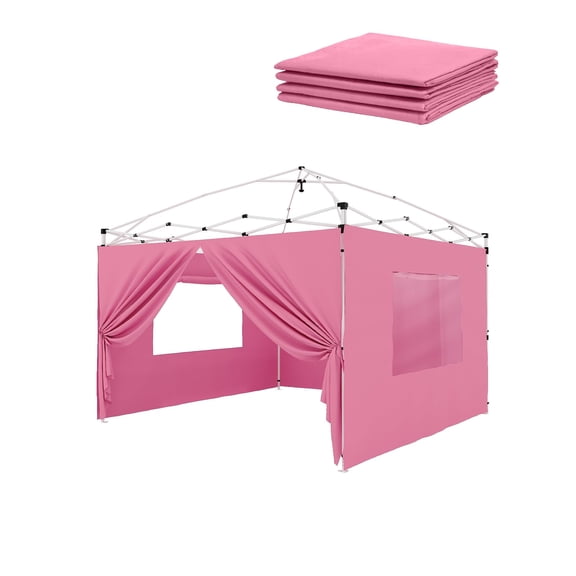 4-Pack 10x10 Canopy Sidewalls, Waterproof Replacement Walls for Pop Up Canopy Tent, 99% UV Protection SunWall Panels, Heavy Duty Outdoor Privacy Screens (Canopy Tent NOT Included)