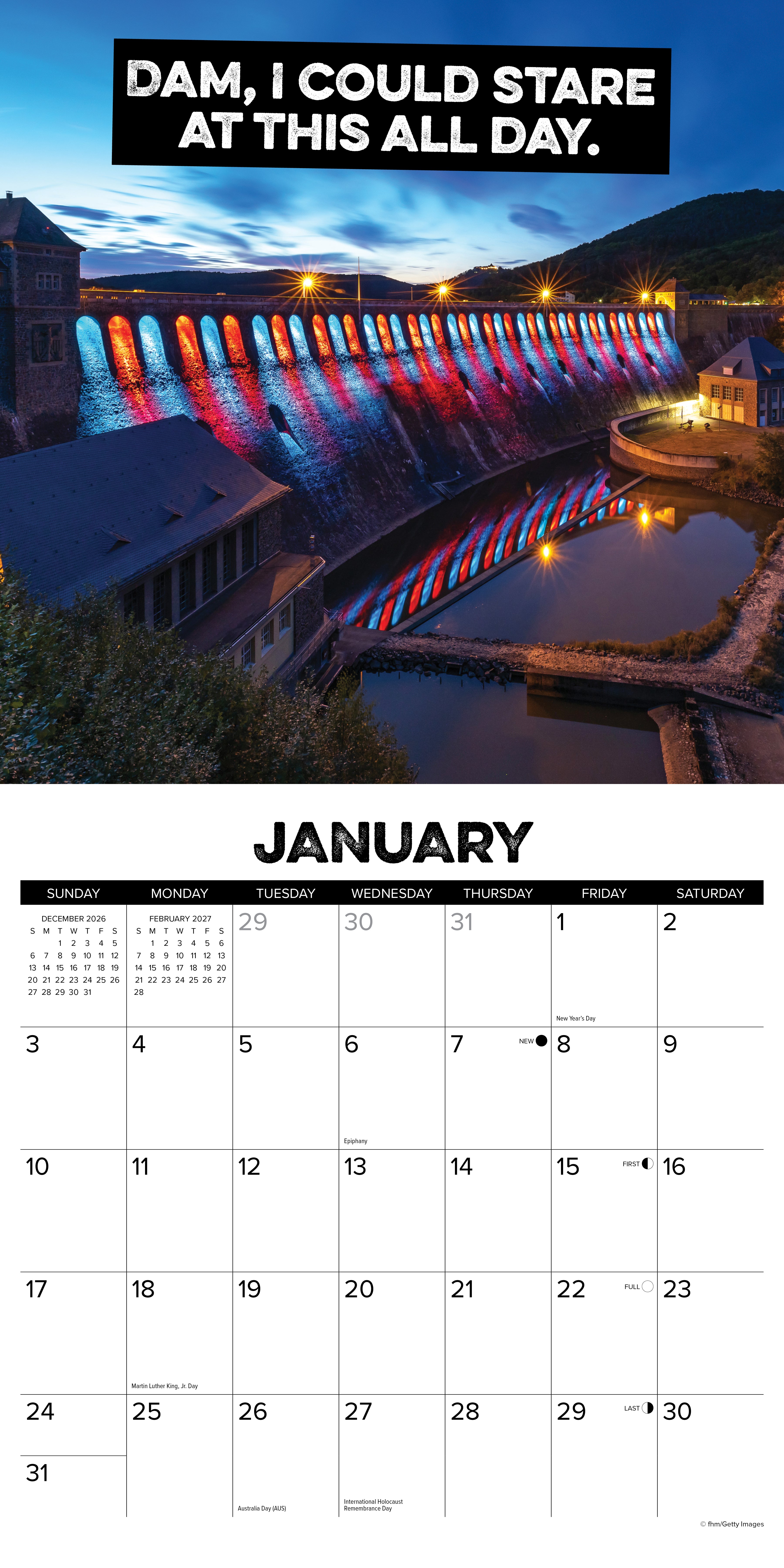Willow Creek Press, The Best Dam Calendar 2027 Wall Calendar