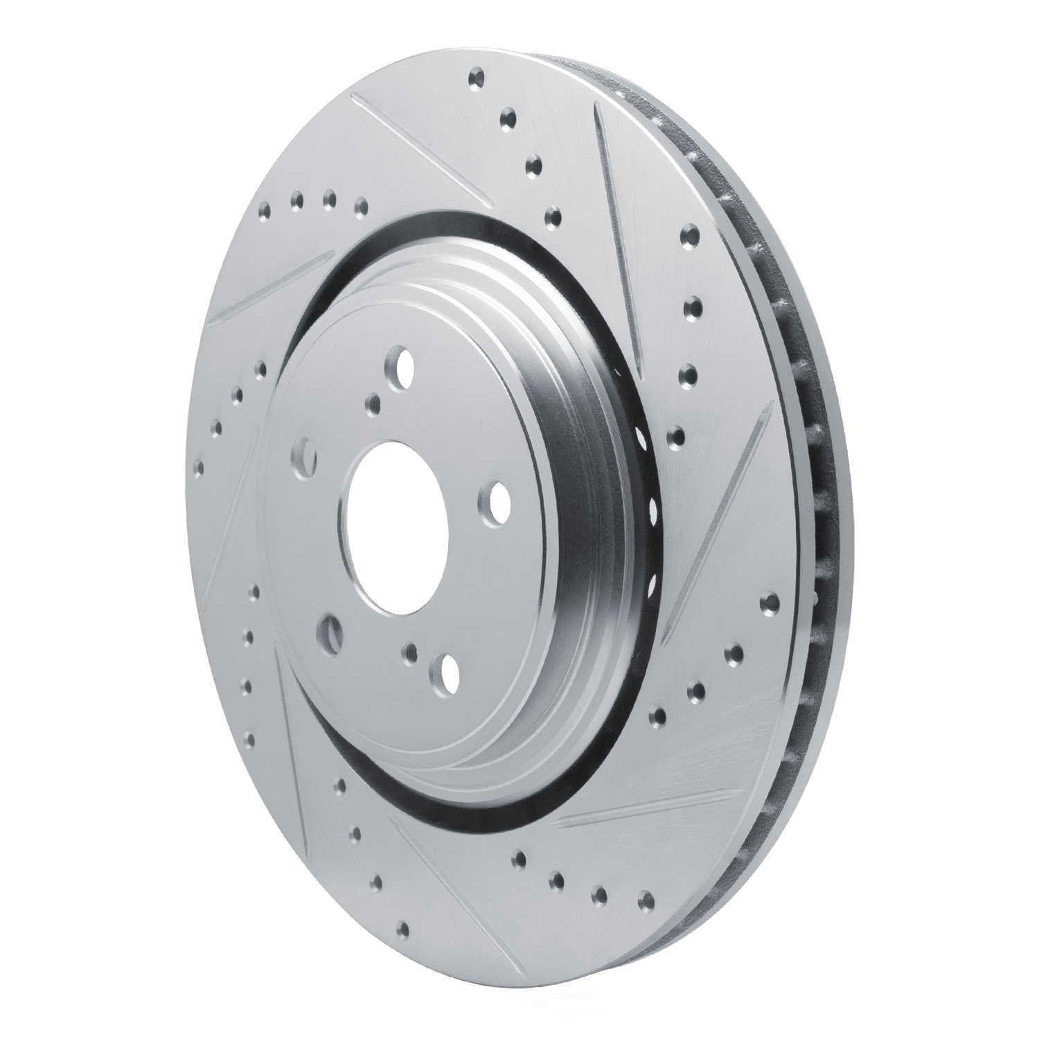 Dynamic Friction Company 631-76158R DFC Brake Rotor - Drilled And Slotted - Silver