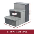 thumbnail image 3 of TRIXIE 3-Step Foldable Velour Pet Stairs with Storage, Gray, 3 of 7