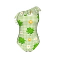 thumbnail image 4 of Yiaed St Patrick's Day11 Print Women One Piece Swimsuits Tummy Control One Shoulder Bathing Suits Pattern Ruffle Swimwear-Large, 4 of 8