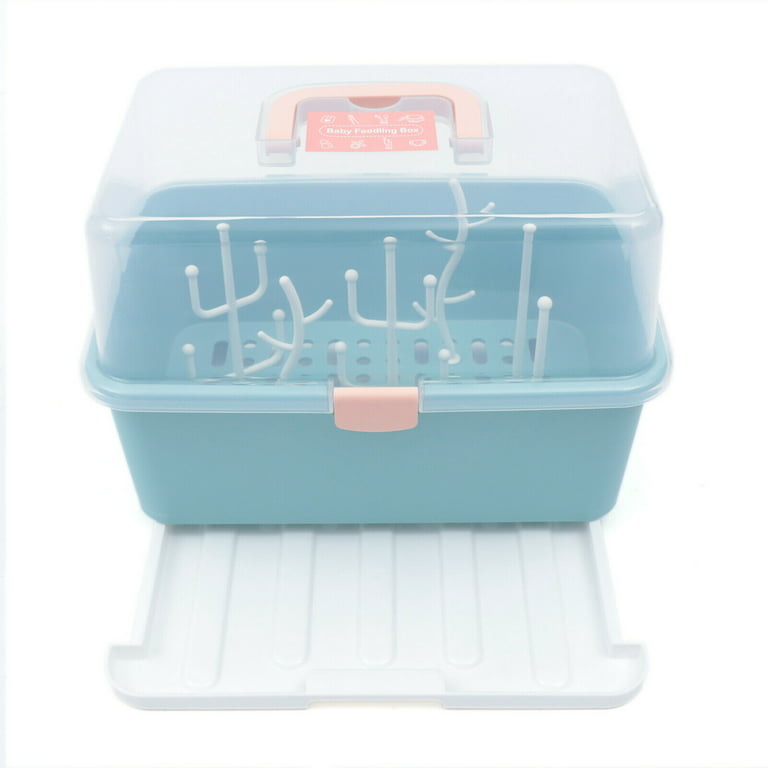 Baby Products Online - Baby Bottles Anti-Dust Storage Box Drying Rack  Plastic Tableware Dry Pouch Cleaning Dryer Dryer Storage Container - Kideno