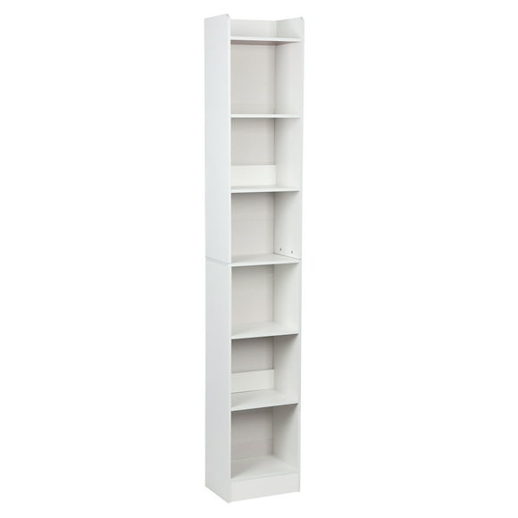 70.9 Inch Tall Narrow Bookcase, Floor Standing Storage Cabinet, Corner Bookshelf with Storage, 6 Tier Cube Display Shelves for Home Office