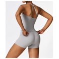 thumbnail image 4 of PISONIC Women 2 Pieces Workout Sets Tank Tops and High Waist Booty Lifting Shorts Gym Sets, 4 of 5