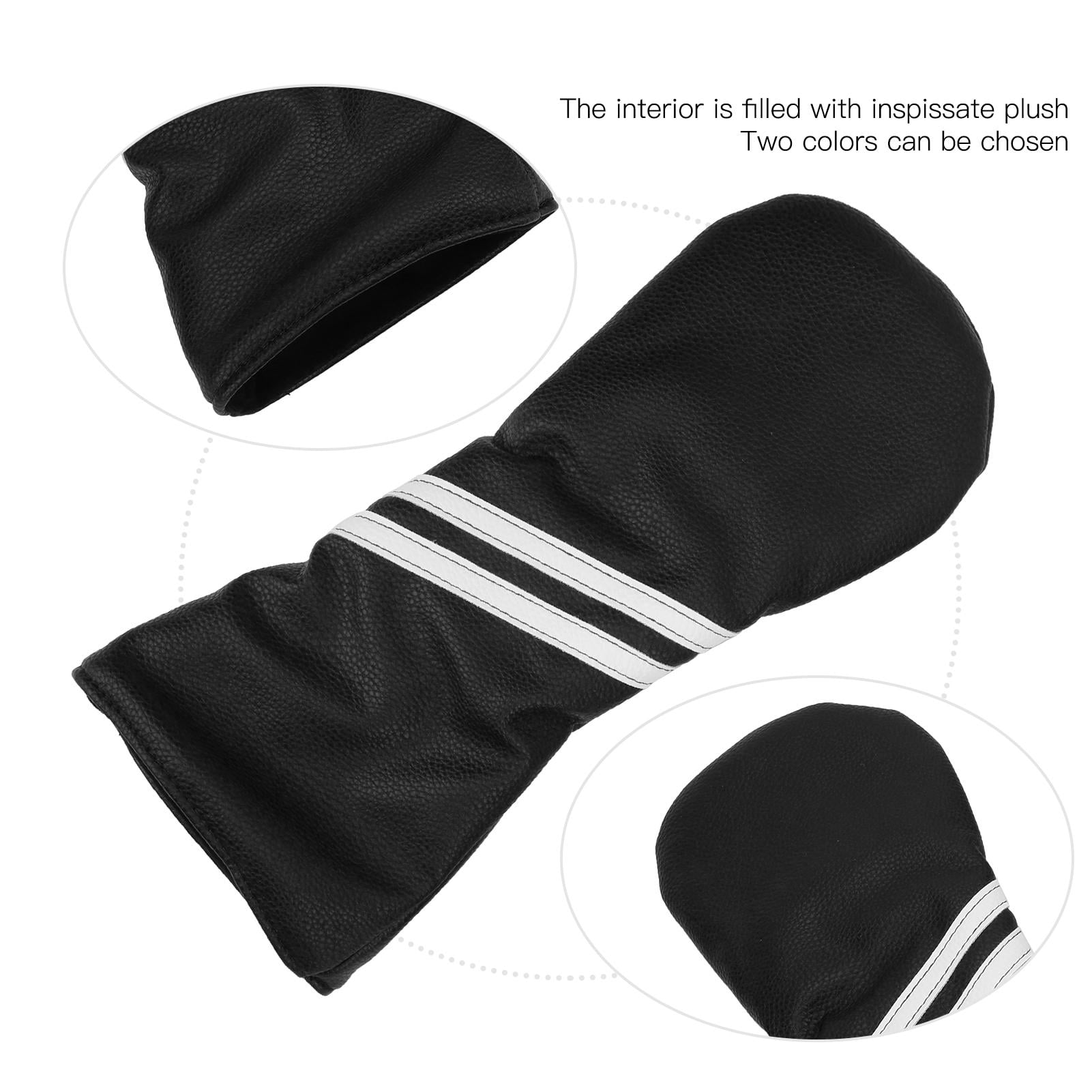 LAZIOEGR Premium PU Waterproof Golf Club Head Cover Set – Soft, Durable, Sun‑Proof, Adjustable Number Plate, 5‑Piece Black Stripe Design