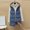 Blue, variant on Women's Down Vest, Lightweight Reversible Hooded Sleeveless Puffer Jacket, Slim Fit with Zipper Pockets for Casual Winter and Spring Wear