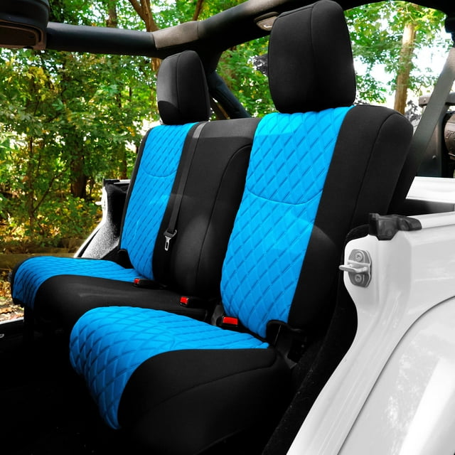 FH Group Neoprene Waterproof Custom Fit Seat Covers for 2007-2018 Jeep Wrangler JK 4DR Rear Set