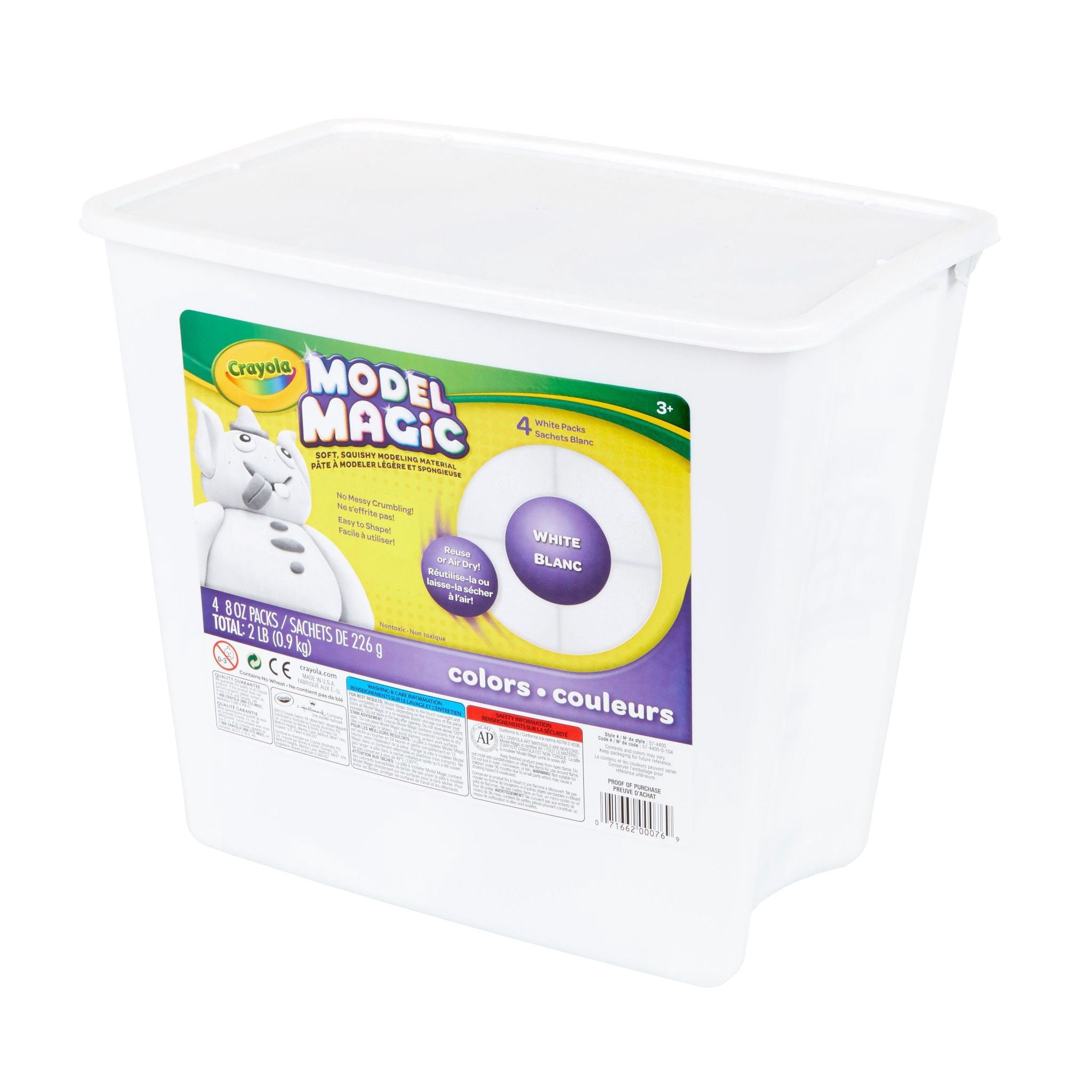 Crayola Model Magic 2 lb. Resealable Bucket, White, Modeling Compound, Classroom Must Haves, Holiday Craft Supplies, Gift for Teachers and Kids, 3+