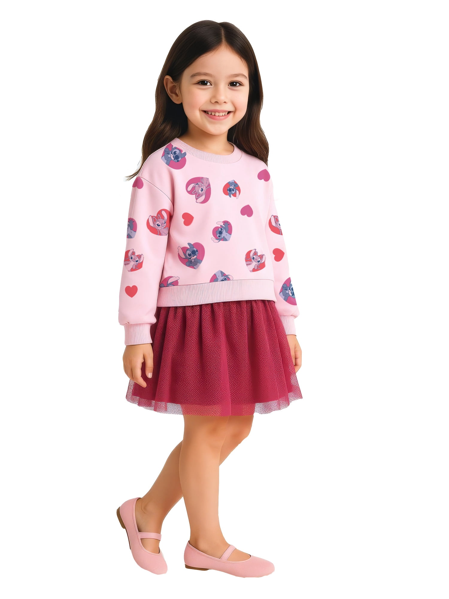 Stitch & Angel Girls Sweatshirt Tutu Dress, Sizes 4-12
