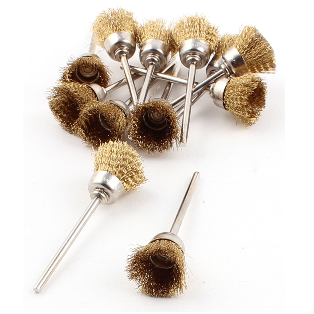 17mm x 2mm Steel Wire Polishing Grinding Cup Brush Buffing Tool Gold