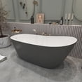 thumbnail image 3 of Freestanding Tub 67" Deep Soaking Bathtub Acrylic Freestanding Bathtub with Overflow and Anti-clogging Drain A29 Bathroom Tub Matte Grey Free Standing Tub Upgraded Stand Alone Tub SOTUBX Bathtubs, 3 of 7