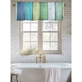 thumbnail image 6 of Kitchen Valances for Window, Farm Green Wood Board Light Filtering Rod Pocket Valance Curtain, Farmhouse Retro Wooden Plank &nbsp;Short Curtains Window Topper for Bedroom Bathroom Living Room 54x18in, 6 of 7