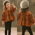thumbnail image 4 of Toddler Baby Kids Girls Clothes Set Autumn Long Sleeve Coffee T-shirt Pants Girl Cute Outfits 2PCs, 4 of 8