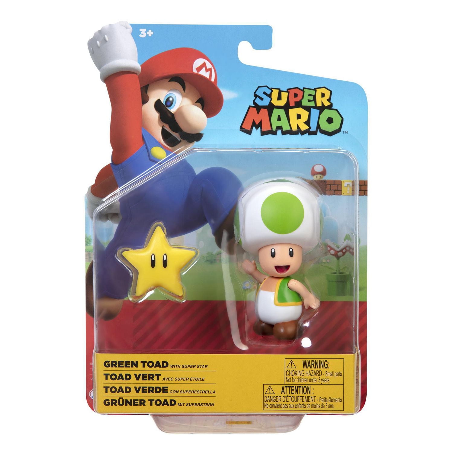 World of Nintendo 4" Figures - Green Toad with Super Star