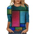thumbnail image 1 of IROINID en Solde Polyester T-shirt à Manches Longues pour Femmes Confortable Imprimé T-shirt Ample Blouse Col Rond Hauts, Vert, 1 of 5