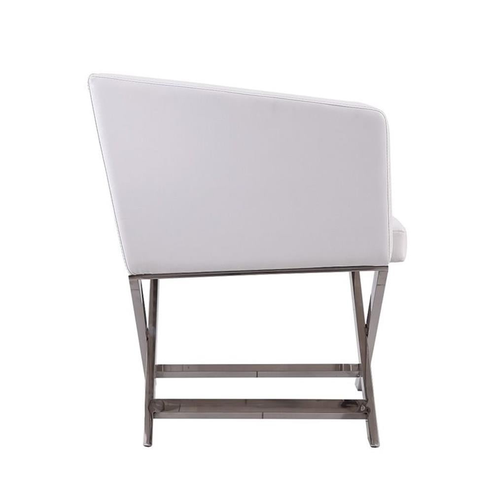 Manhattan Comfort HollyWood Faux Leather Accent Lounge Chair in White