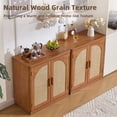 thumbnail image 4 of 2 Pack Leyaoyao Rattan Sideboard Buffet Cabinet with Storage Shelves, 31.5" Coffee Bar Cabinet with Arch Doors, Boho Credenza for Kitchen, Dining Room,Brown, 4 of 8