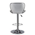 thumbnail image 4 of Poundex Tabouret de Bar Pivotant Réglable en Similicuir Capitonné 43 Pouces Argenté (Ensemble de 2), 4 of 9