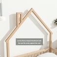 thumbnail image 2 of Bellemave Full Size Floor Bed with House-shaped Headboard and Fence Full Wood Floor Bed Frame with Guardrails and Door Montessori House Bed, Natural, 2 of 12