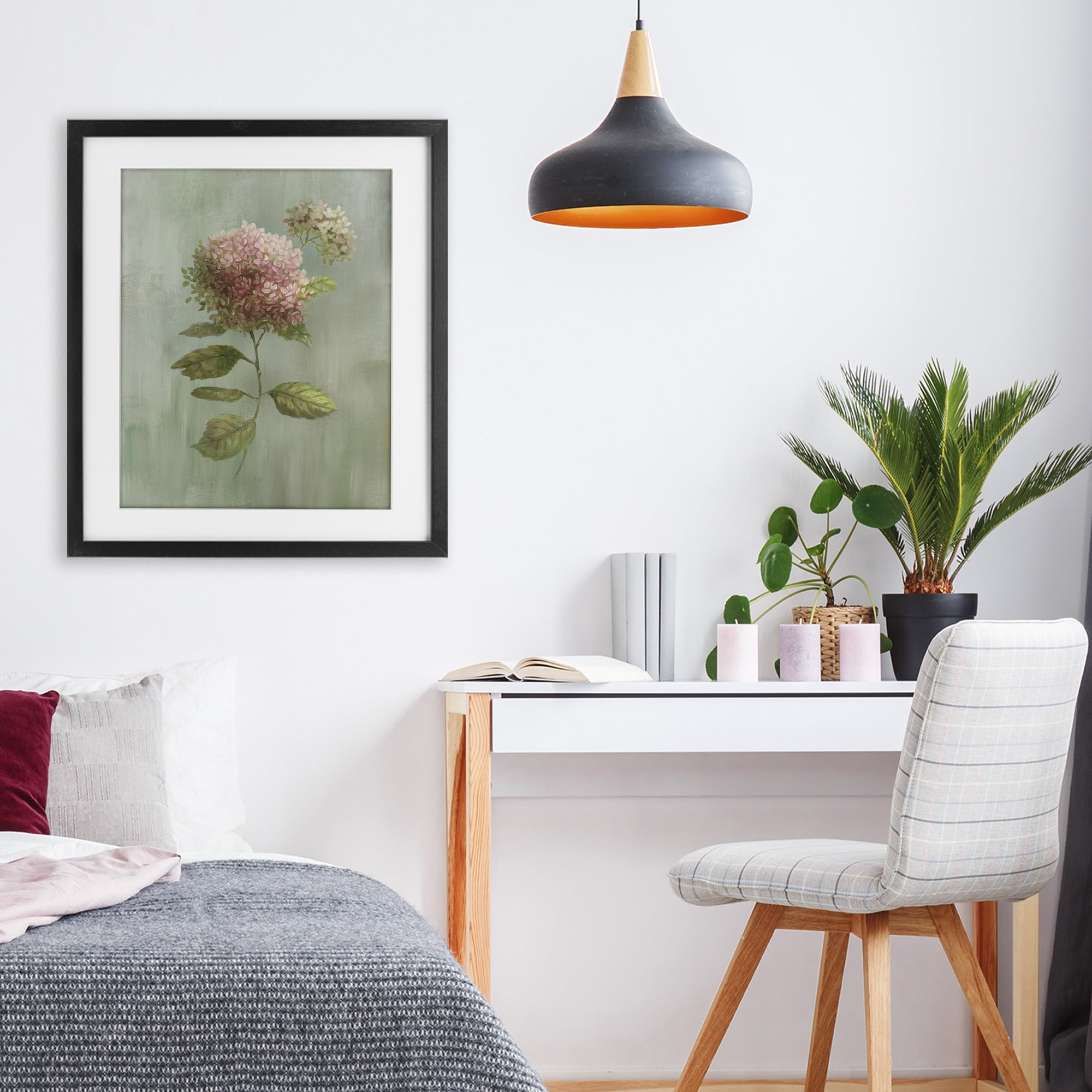 Stupell Industries Vintage Hydrangea Bushel Black Framed Print Under Glass, design by Nan