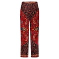 thumbnail image 6 of Red Persian Winter Female Pants Flannel High Waist Women Pants Lady Warm Straight Leg Plush Trousers, 6 of 7