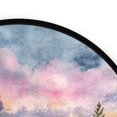 thumbnail image 4 of 36.2 Inch Round Floor Mat Watercolor Winter Landscape Carpet Decor Rug for Living Room Bedroom, 4 of 6