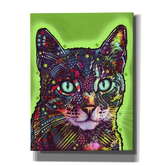 Epic Graffiti 'Watchful Cat' by Dean Russo, Giclee Canvas Wall Art, 12"x16"