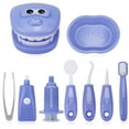 thumbnail image 2 of Niños educativos preescolar cepillo de dientes juguetes de dientes modelo de cepillado Playset Plastic TroDler Habilidad Operacional Cosplay Set Dark Blue 9 piezas Eigraketly FN001292-02, 2 of 7