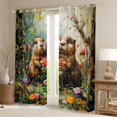 thumbnail image 2 of Feelyou Otter Wildlife Curtains Pack of 2 (42x84 Each), Rustic Floral Curtains Blackout, 2 of 6
