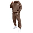 thumbnail image 3 of Male Casual Solid Two Piece Hooded Sports Suit Pocket Raglan Sleeve Hoodies Drawstring Pant Set Men Regular Suits Mens Ruffle Tux Casual Suit Big And Tall Men Suits Formal Suits for Men And Outfits, 3 of 4