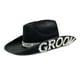 thumbnail image 1 of Sombrero vaquero negro para novio con letras GROOM de strass, 1 of 1