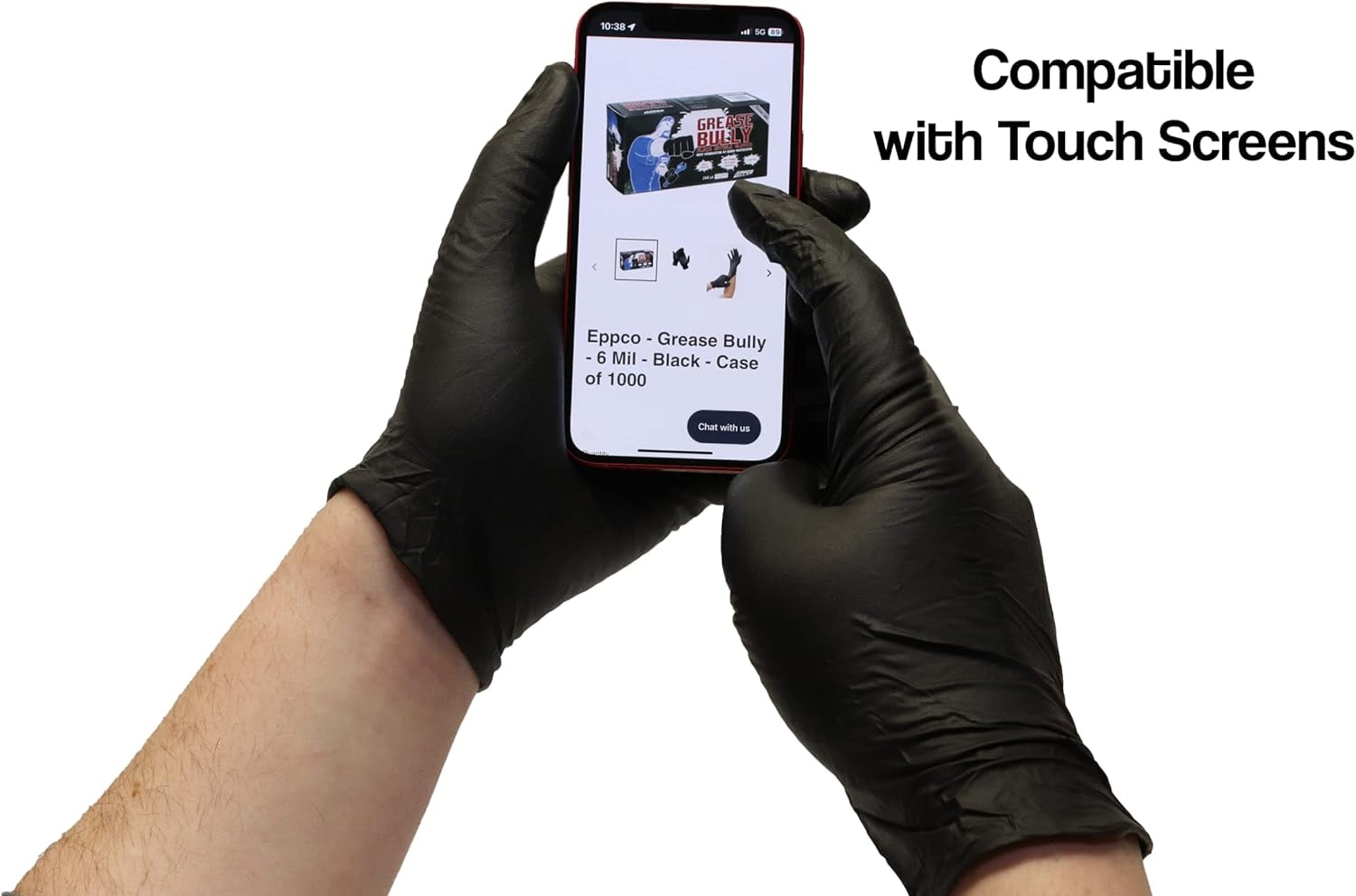 Denco Griptensity Commercial Grade Nitrile Gloves, Black, 7MIl, Diamond Texture, XL, 10 Boxes