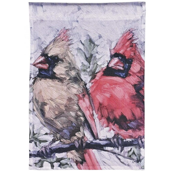 Dicksons Magnolia Garden Mr and Mrs Cardinal Redbirds Red 18 x 13 Polyester Outdoor Garden Flag