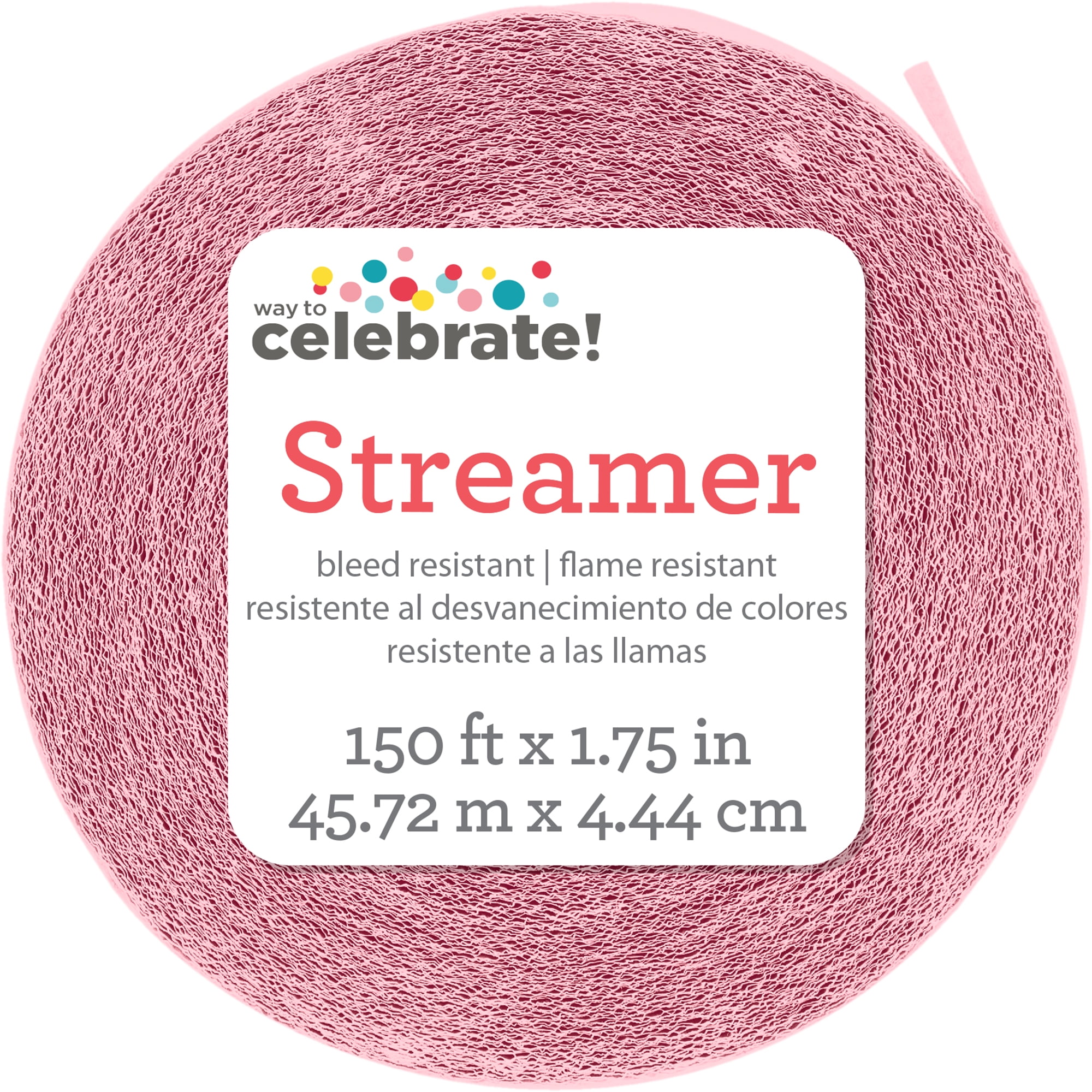Light Pink Paper Party Streamer, 150', by Way To Celebrate