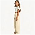 thumbnail image 5 of XIYNBAOK Girls Linen Dress Pants Drawstring Loose High Elastic Waist Hiking Trousers Kids Teen Casual Athletic Preppy Sweatpants Schoolwear, 5 of 6