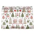 thumbnail image 7 of Yayeee Kitchen Curtains Tier Pair Light Filtering 27"x36" Rod Pocket Short Cafe Window Panel, Green Nordic Christmas, 7 of 7