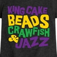 thumbnail image 3 of Instant Message - King Cake Beads Crawfish Jazz - Toddler & Youth Girls Short Sleeve Graphic T-Shirt, 3 of 6