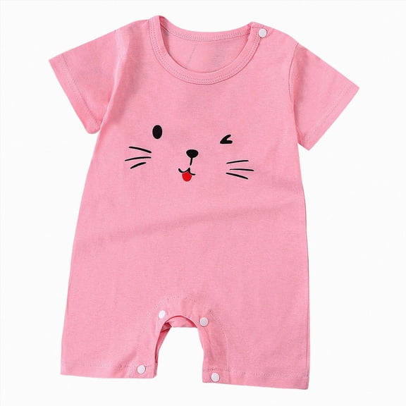 larppty Baby Girl Summer Bodysuit Cotton Baby Boys Romper Short Sleeve Baby Jumpsuit with Snap Cozy Baby Bodysuit for Boys