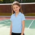 thumbnail image 2 of Ticikt Girls' Sporty Solid Color Top for Kids Breathable Girls Tee for Play and Everyday Wear,Light Blue, 2 of 5