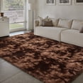 thumbnail image 3 of PureCozy 8'x10' Shag Area Rugs for Living Room Bedroom Dining Room Office Farmhouse, Plush Indoor Decorative Long-haired Large Red Brown Rugs Carpet, Red Brown, 3 of 5