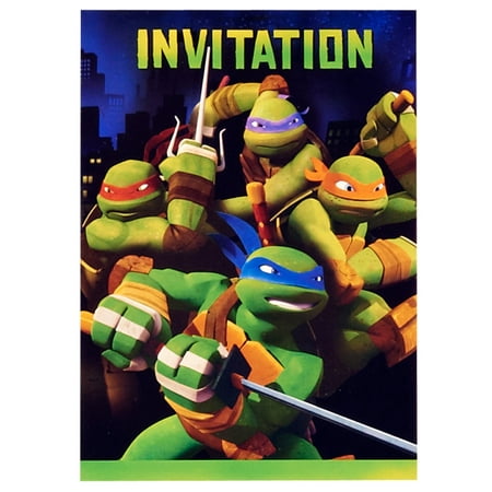 Teenage Mutant Ninja Turtles Party Invitations, 8ct