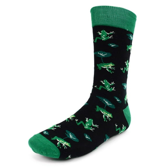 Urban-Peacock Men's Novelty Fun Socks - Green Frogs - 1 Pair