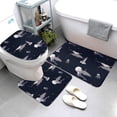 thumbnail image 3 of Bathroom Rugs Sets 3 Piece - whale jellyfish moon stars space Absorbent Non Slip Bath Mats, U-Shape Toilet Lid Cover, Contour Mat, Soft Washable Shower Mats Bath Rug Mat for Bathroom Tub Toilet, 3 of 7